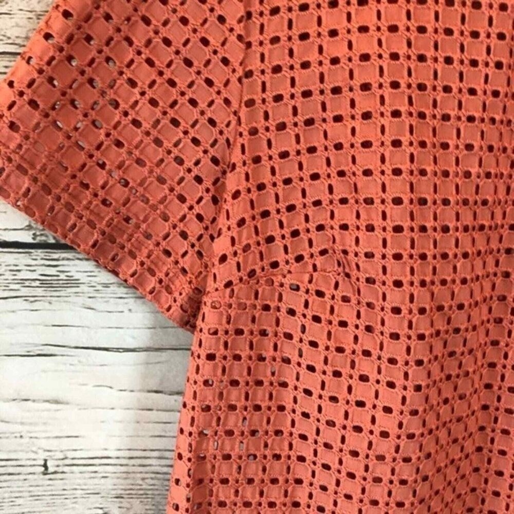A New Day Top Women S NWT Pumpkin Spice Eyelet Top 100%Cotton Boho Lined Crochet - Picture 6 of 10